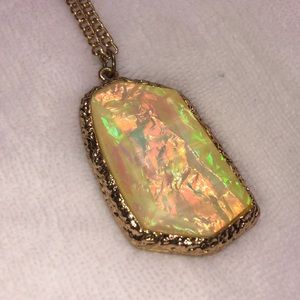 Long, oversized gemstone necklace